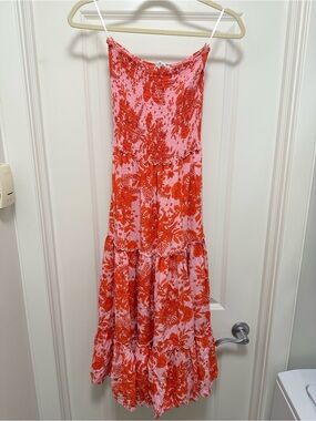 Abel the Label at Anthropologie Bondi Strapless Smocked Maxi Dress